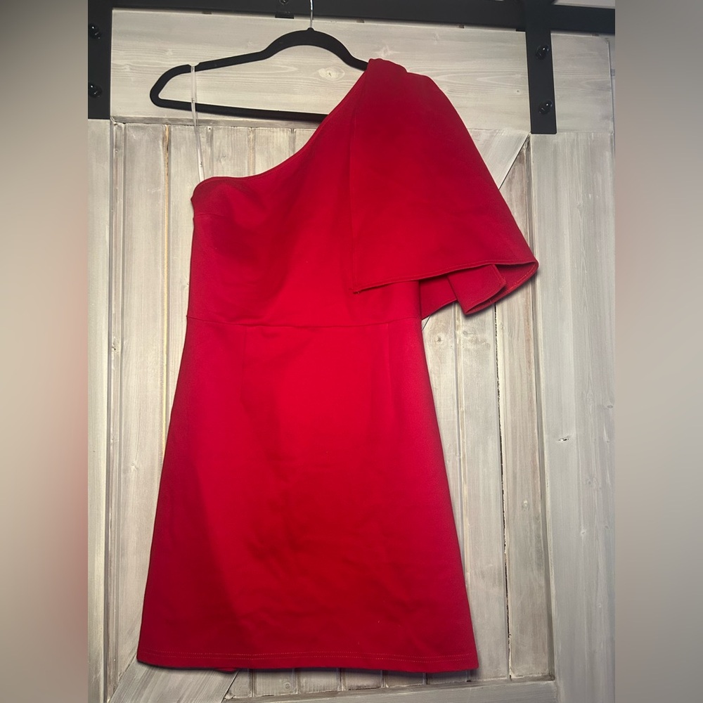 Red One-Shoulder Pageant Dress - Picture 4 of 4